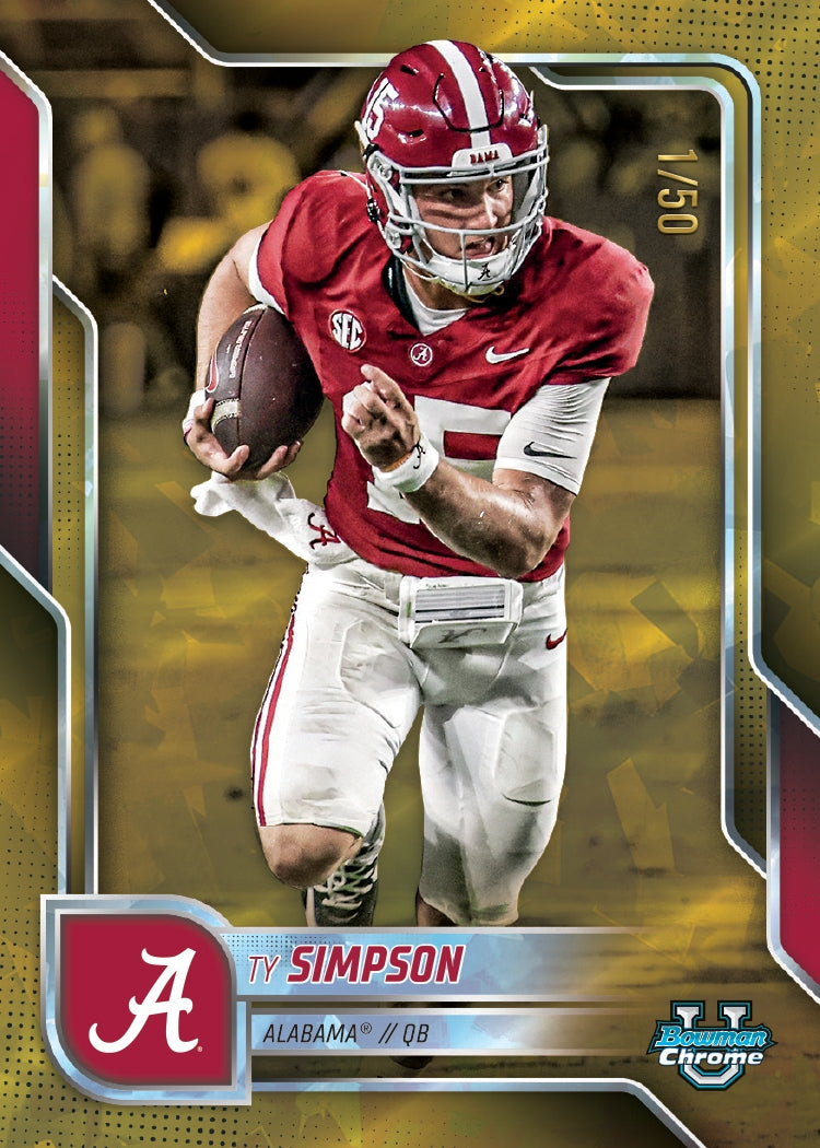 2025 Bowman University Chrome Football Sapphire Personal Box #1