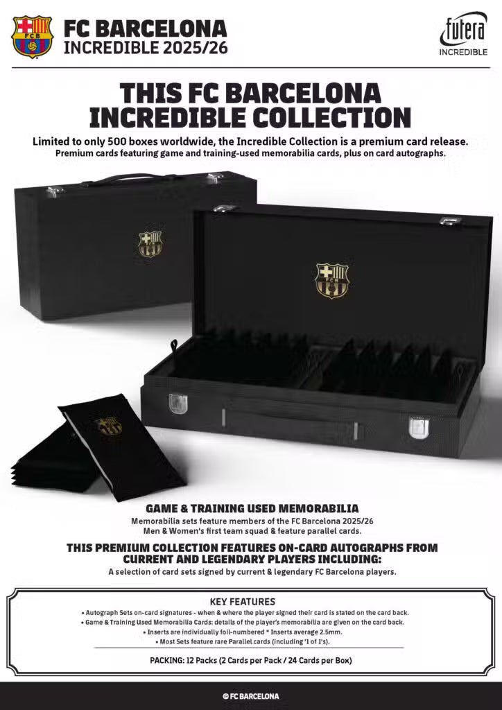 2026 Futera Incredible Barcelona Soccer Series 2 Personal Box