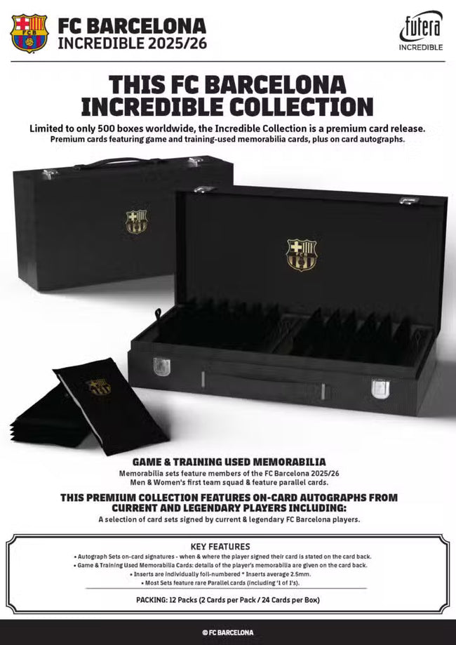 2026 Futera Incredible Barcelona Soccer Series 2 Personal Box
