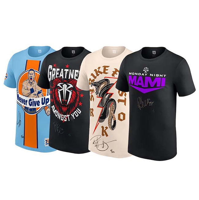 2024 Under Wraps Autographed WWE Single Authentic Walk-Out T-Shirt Mystery Box Drop 1