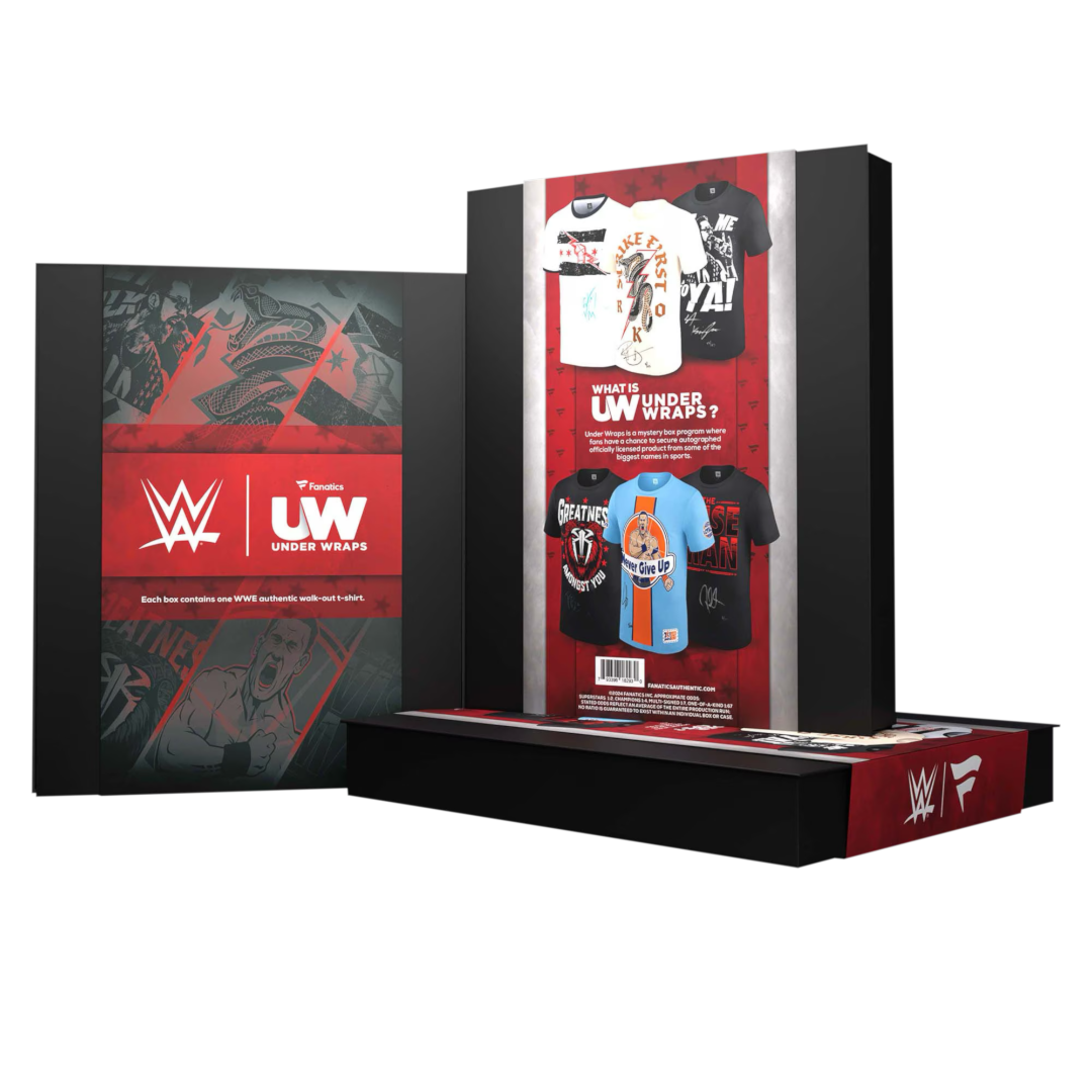 2024 Under Wraps Autographed WWE Single Authentic Walk-Out T-Shirt Mystery Box Drop 1