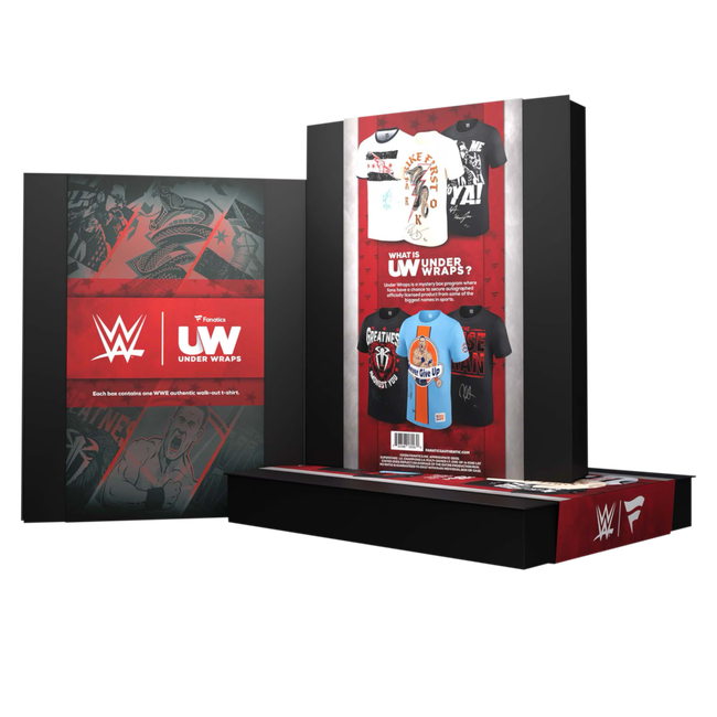 2024 Under Wraps Autographed WWE Single Authentic Walk-Out T-Shirt Mystery Box Drop 1